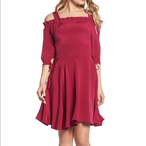 Raspberry Pink Sam Edelman Off Shoulder Dress - Picture 1 of 4
